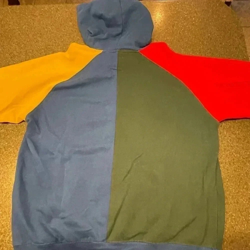 Vintage Black Jack 1999 90s Color Block Hooded Sweatshirt Adult Sz L - Picture 7 of 9